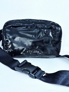 Athleta All About Shine Puff Belt Bag - Black